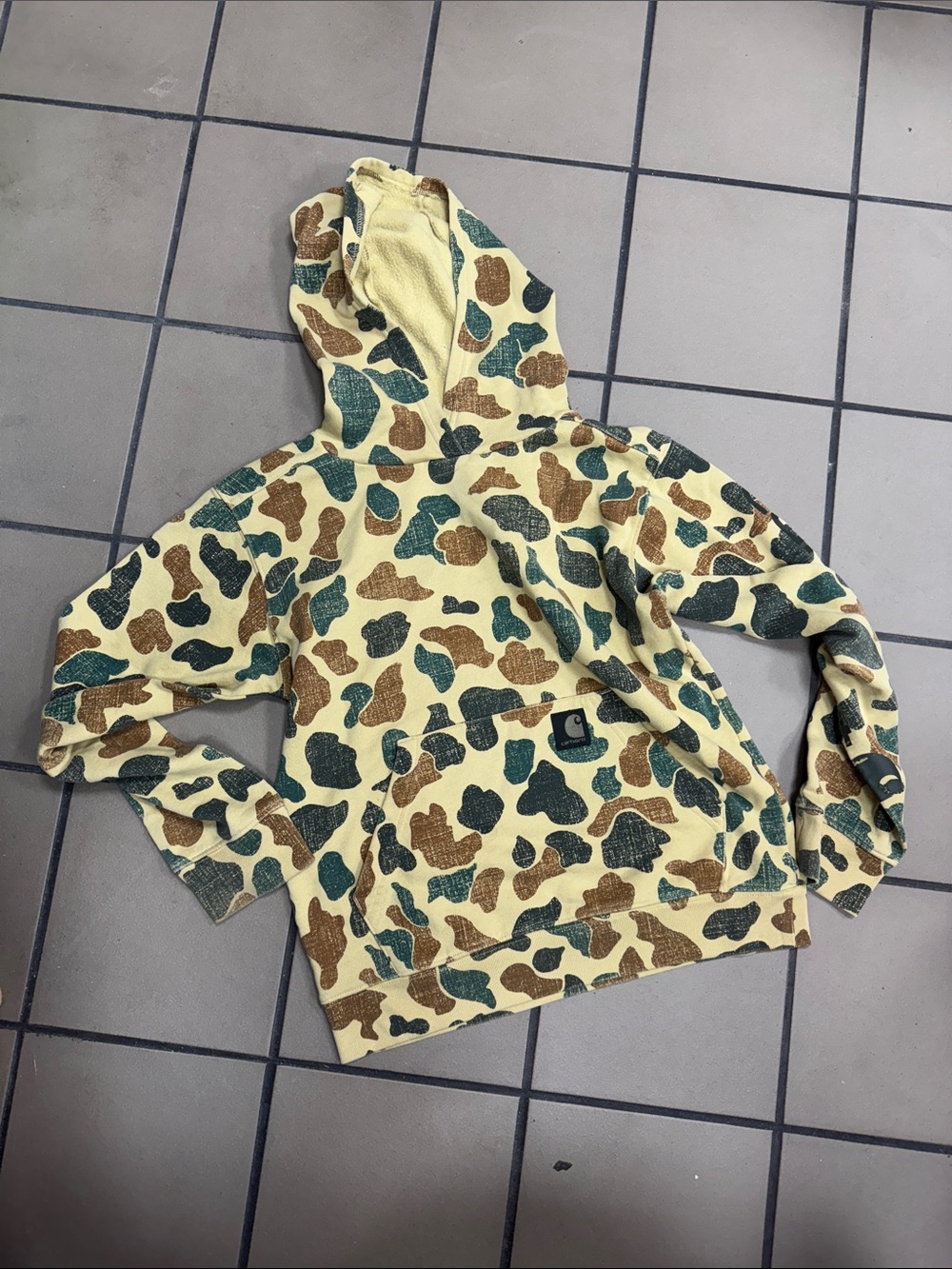 Carhartt Kids Yellow Camo Hooded Sweatshirt